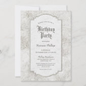 Rustige Bleke Grijze Stone Birthday Party Kaart (Voorkant)