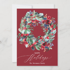 Rustige, bloedige kerst met geborgunde kerstmis feestdagenkaart