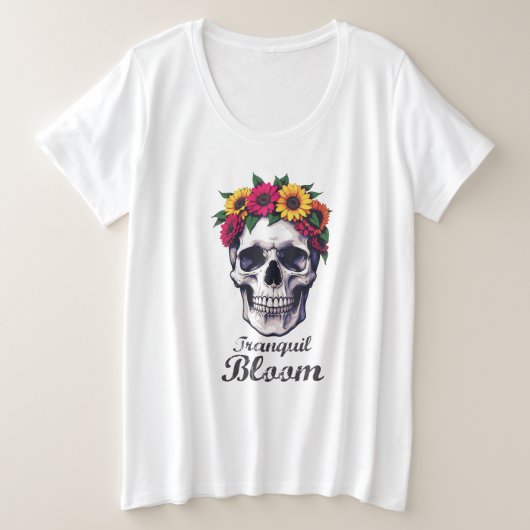 rustige bloei grote maat t-shirt (Design voorkant)