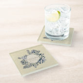 Rustige  bloem-bruidskouters glazen onderzetter (Schuin)