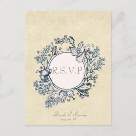Rustige Bloembloem RSVP Uitnodiging Briefkaart