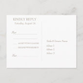 Rustige  Bloembloem RSVP Uitnodiging Briefkaart (Achterkant)