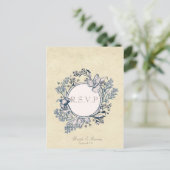 Rustige  Bloembloem RSVP Uitnodiging Briefkaart (Staand voorkant)