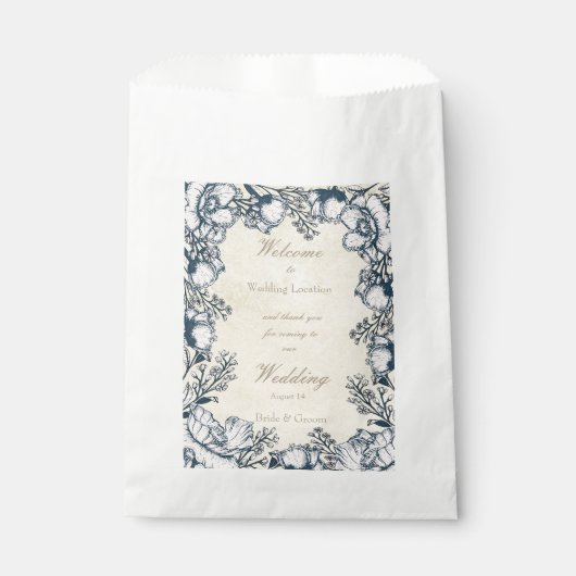 Rustige  Bloembloemen bruiloft Bedankzakje (Voorkant)