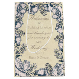 Rustige  Bloembloemen bruiloft Medium Cadeauzakje