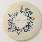 Rustige Bloembloemen bruiloft Ronde Button 6,0 Cm (Voorkant)