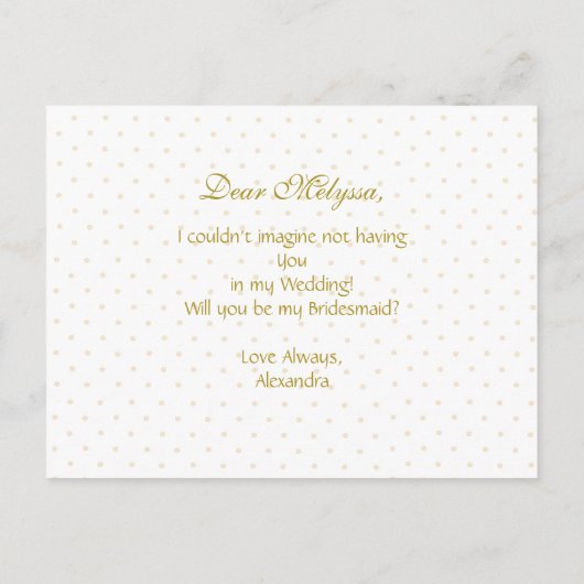 Rustige bloemen, ben je mijn Bridesmaid? Uitnodiging Briefkaart (Achterkant)