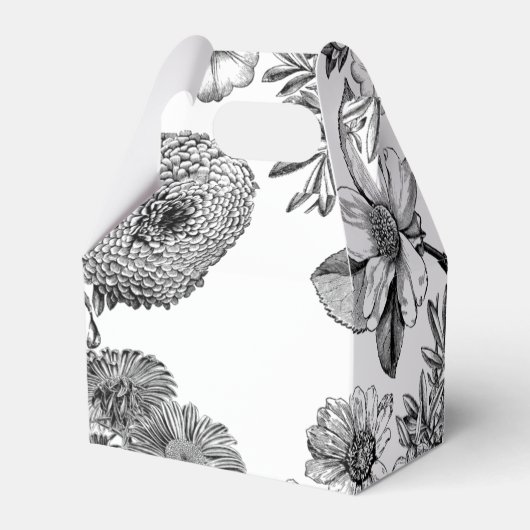 Rustige  bloemen bruiloft bedankdoosjes (Achterkant)