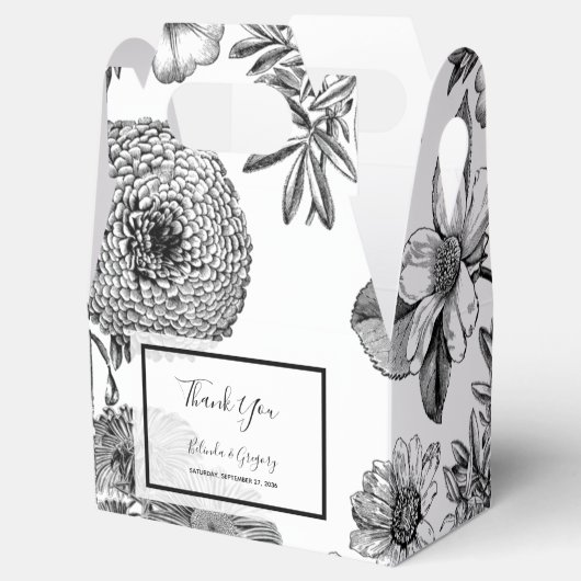 Rustige  bloemen bruiloft bedankdoosjes (Geopend)