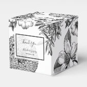 Rustige  bloemen bruiloft bedankdoosjes (Voorkant Zijde)