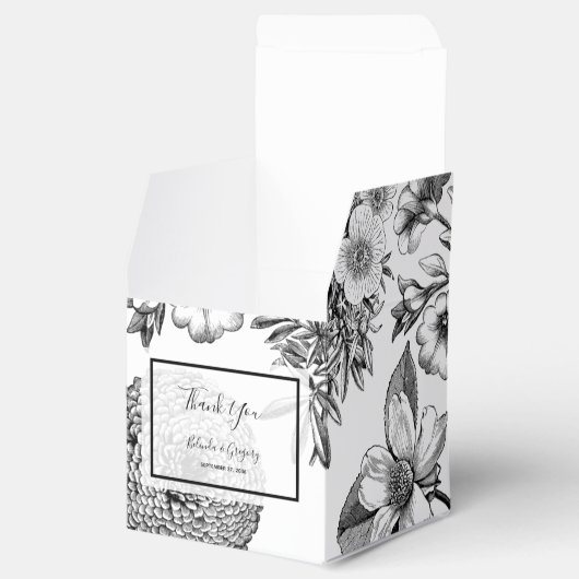 Rustige  bloemen bruiloft bedankdoosjes (Geopend)