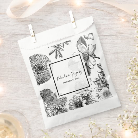 Rustige  bloemen bruiloft bedankzakje (Geknipt)