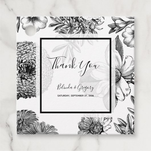 Rustige bloemen bruiloft Gift Bedankjes Labels (Voorkant)