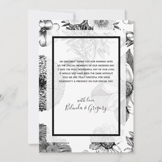Rustige bloemen bruiloft Hartelijk dank Bedankkaart (Voorkant)