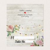 Rustige bloemen bruiloft Kaarten plaatsen escorte (Buitenkant ongevouwen)