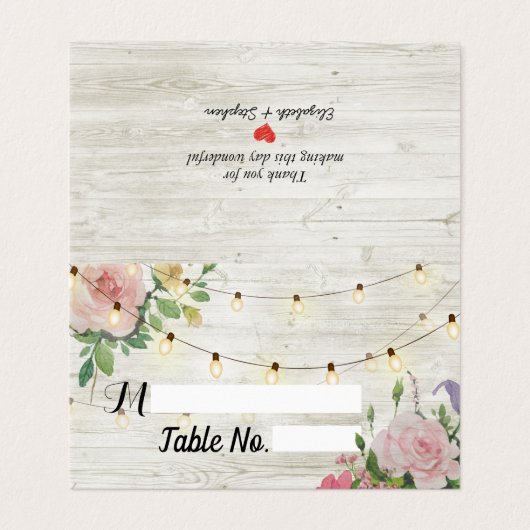 Rustige bloemen bruiloft Kaarten plaatsen escorte (Buitenkant ongevouwen)