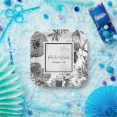 Rustige  bloemen bruiloft papieren bordje (Feest)