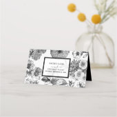 Rustige  bloemen bruiloft plaatskaartje (Achterkant)