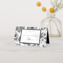 Rustige  bloemen bruiloft plaatskaartje