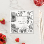 Rustige  bloemen bruiloft servet (Insitu)