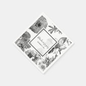 Rustige  bloemen bruiloft servet (Hoek)