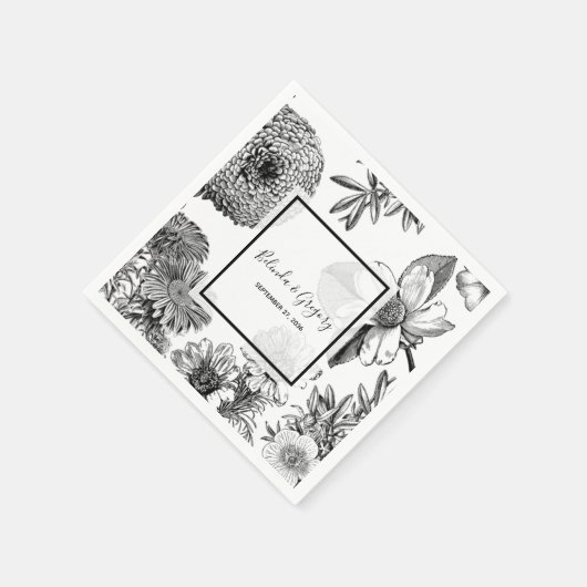 Rustige  bloemen bruiloft servet (Hoek)