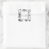 Rustige bloemen bruiloft vierkante sticker (Tas)