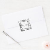 Rustige bloemen bruiloft vierkante sticker (Envelop)