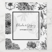 Rustige bloemen bruiloft wijn etiket (Enkel label)