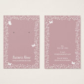 Rustige bloemen & Butterfly Dusty Pink Visitekaartje (Voorkant /achterkant)