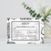 Rustige bloemen die RSVP-Kaarten binden RSVP Kaartje (Staand voorkant)