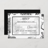 Rustige bloemen die RSVP-Kaarten binden RSVP Kaartje (Voorkant / Achterkant)