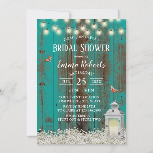 Rustige bloemen en Blauwgroen Vrijgezellenfeest va Kaart (Voorkant)