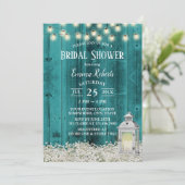 Rustige bloemen en Blauwgroen Vrijgezellenfeest va Kaart (Staand voorkant)