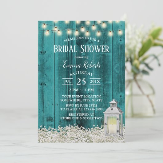 Rustige bloemen en Blauwgroen Vrijgezellenfeest va Kaart (Staand voorkant)