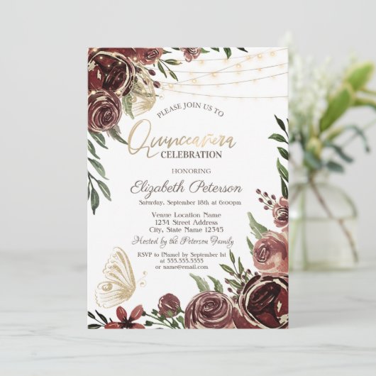 Rustige bloemen Glitter Butterflies Kaart (Staand voorkant)