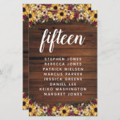 Rustige bloemen Houttabel Aantal Gastnaam Begrotin (Voorkant / Achterkant)