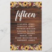 Rustige bloemen Houttabel Aantal Gastnaam Begrotin (Voorkant)