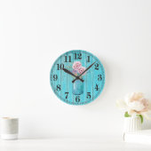 Rustige bloemen in Mason Round Wall Clock Ronde Klok (Huis)