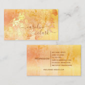 Rustige  bloemen kalligrafie Elegant Floral Visitekaartje (Voorkant / Achterkant)