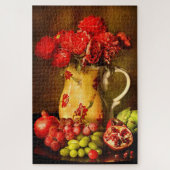 Rustige bloemen Pomegranate Grapes Fruit Legpuzzel (Verticaal)