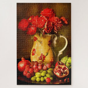 Rustige bloemen Pomegranate Grapes Fruit Legpuzzel