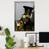 Rustige bloemen poster (Thuiskantoor)