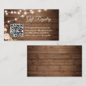 Rustige bloemen QR-code Cadeauregister Informatiekaartje (Voorkant / Achterkant)