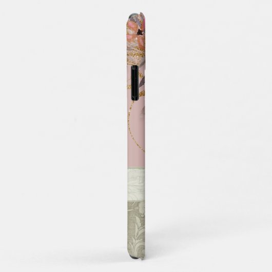 Rustige  bloemen, roze goudzout Case-Mate iPhone case (Achterkant/rechts)