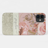 Rustige  bloemen, roze goudzout Case-Mate iPhone case (Achterkant (horizontaal))