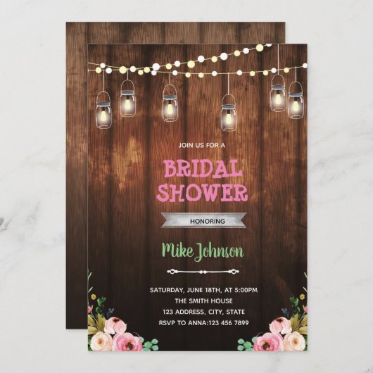 Rustige bloemetjesthema kaart (Voorkant / Achterkant)