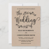 Rustige bloemsierplanten kraft paper bruiloft kaart (Voorkant)