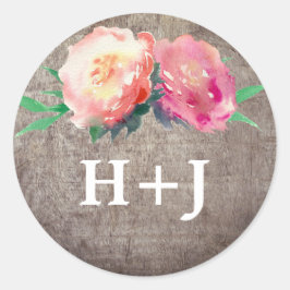 Rustige, blote Bouquet Wedding Envelope-zegels Ronde Sticker