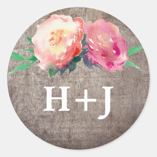 Rustige, blote Bouquet Wedding Envelope-zegels Ronde Sticker (Voorkant)